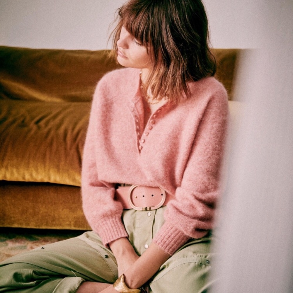 BNWT Sezane Leon Jumper Sweater in Rosewood XS